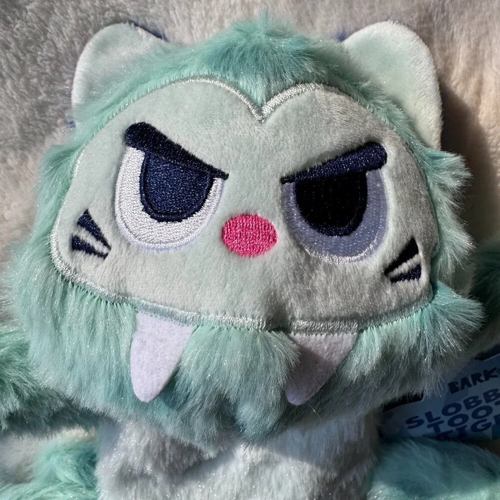 NWT Bark Box SLOBBERTOOTH TIGER Plush Dog Toy, Blue, Size M/L 20+ lbs. Dogs